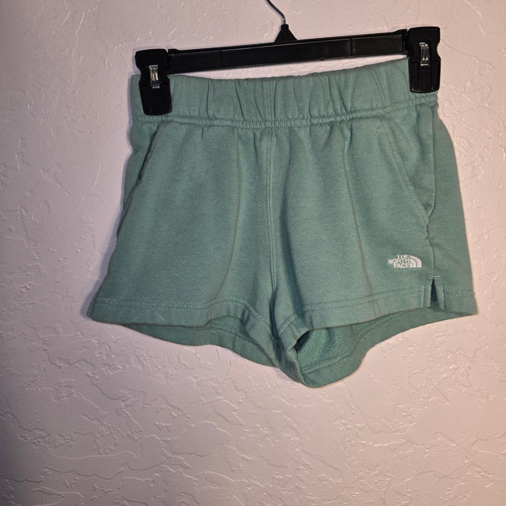 The North Face Shorts XS Kids Mint Green Fleece Elastic Waist Casual Active